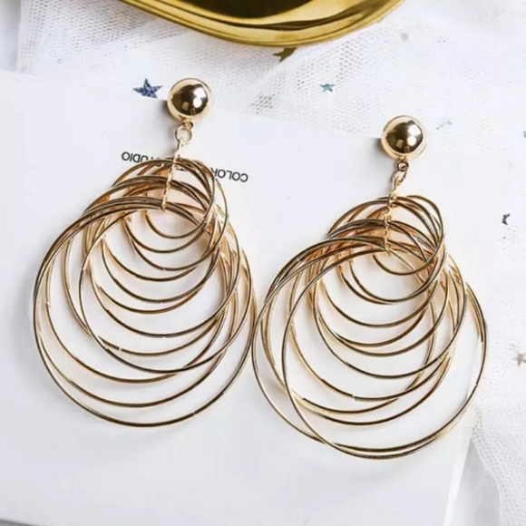 🎀Fun, Fashionable Circular Dangle Earrings - Picture 7 of 8